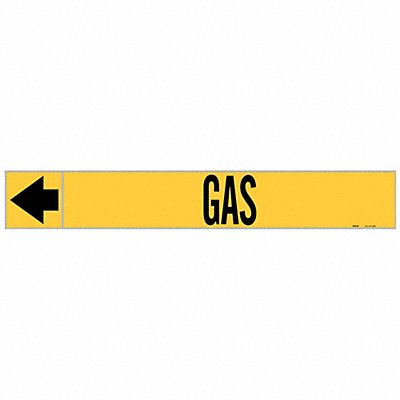 BRADY 20432 Pipe Marker Gas 1 in H 8 in W