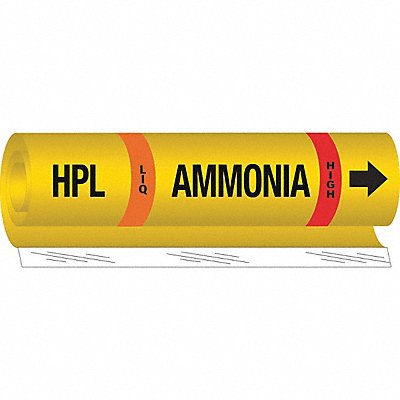 BRADY 57966 Pipe Marker Ammonia 9 in H 8 in W