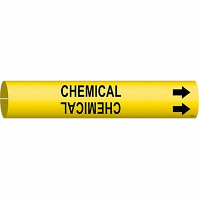 BRADY 4169A Pipe Marker Chemical 13/16 in H 4/5 in W