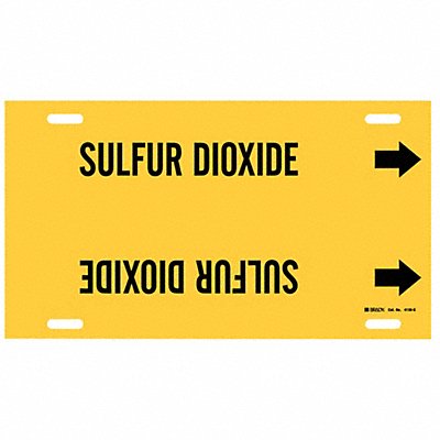 BRADY 4135G Pipe Marker Sulfur Dioxide 10in H 24in W
