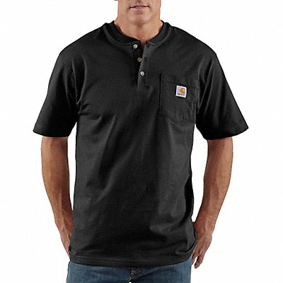 CARHARTT K84BLKLRGREG K7959 Short Sleeve Henley Black L