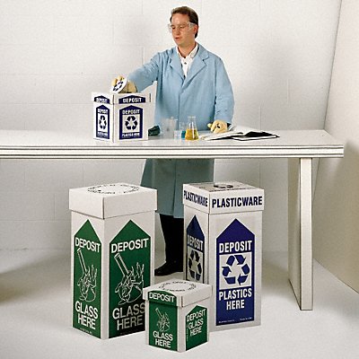 GRAINGER 4YMN7 Glass Disposal Box Benchtop 8x8x10 PK6