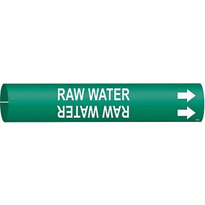 BRADY 4116B Pipe Marker Raw Water 7/8 in H 7/8 in W