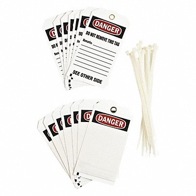 BRADY 76192 Danger Tag 5 3/4in H 3in W Polyster PK25