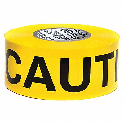 GRAINGER B3104Y16200 Barricade Tape Yellow 1 000 ft L 3 in