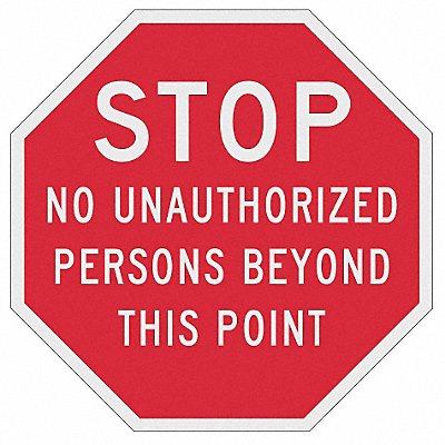 LYLE ST03712HA Reflective No Trespassing Stop Sign 12x12in