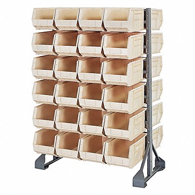 QUANTUM STORAGE SYSTEMS QRU12D24048IV E1537 BinRailFlrRck 20inx54inx36in Load Capacity 133lb