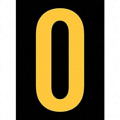 STRANCO INC RUM200OYB Reflective Letter Label O 2-1/2in H PK25