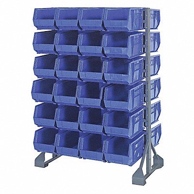 QUANTUM STORAGE SYSTEMS QRU12D24048BL E1537 BinRailFlrRck 20inx54inx36in Load Capacity 133lb