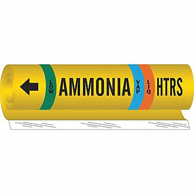 BRADY 57970 Pipe Marker Ammonia 9 in H 8 in W