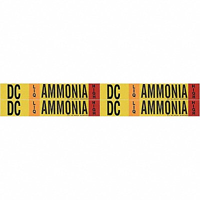 BRADY 90422 Pipe Marker Ammonia 1 1/8in H 7in W