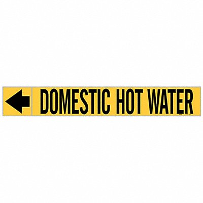 BRADY 20426 Pipe Markr Domestic Hot Water 1in H