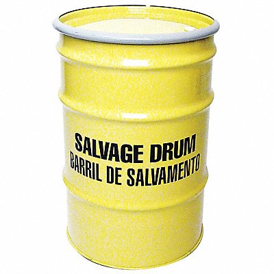 GRAINGER 3780EY Salvage Drum Black and Yellow 18ga 1.1mm