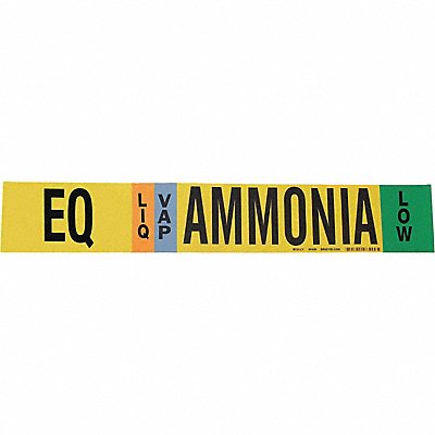 BRADY 90486 Pipe Marker Ammonia 4 in H 24 in W