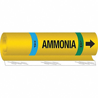 BRADY 58004 Pipe Marker Ammonia 9 in H 8 in W