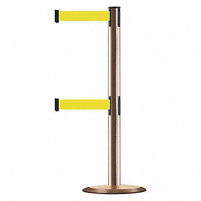 TENSABARRIER 889T2U2P2PSTDNOY5XC Barrier Post with Belt 7-1/2 ft L