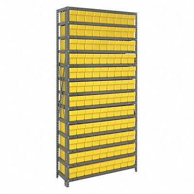 QUANTUM STORAGE SYSTEMS 1875604YL Bin Shelving 18inx75inx36in Yellow