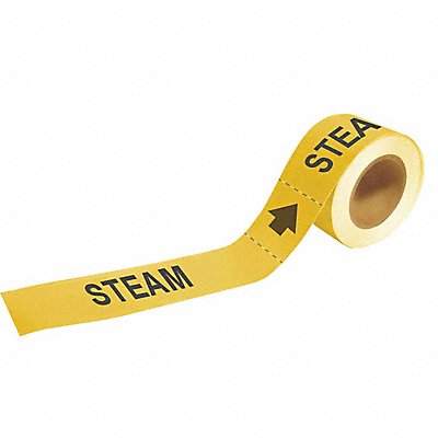 BRADY 73929 Pipe Marker Steam 2 in H 12 in W