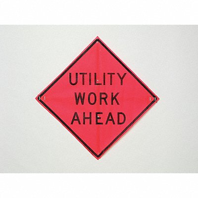 EASTERN METAL SIGNS AND SAFETY C36EMO3FHHDUTILITYWORKAHEAD Utility Work Ahead Traffic Sign 36 x36