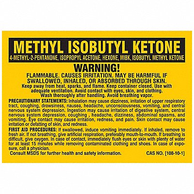 BRADY 7285PLS Chemical Label Polyester 2 in H PK25