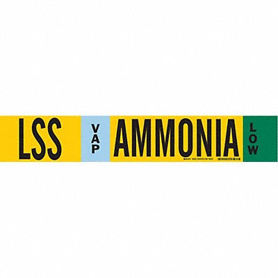 BRADY 59932 Pipe Marker Ammonia 4 in H 24 in W