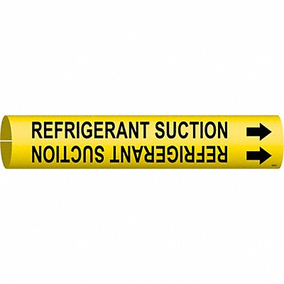 BRADY 4118C Pipe Marker Refrigrant Suction 2in H 2in W