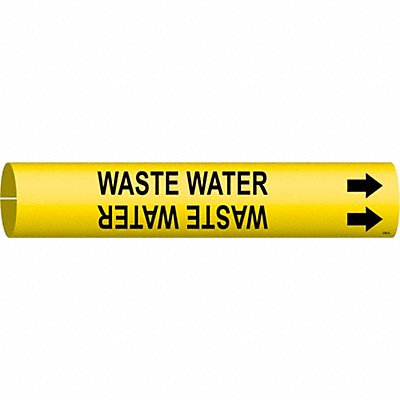 BRADY 4152A Pipe Markr Waste Water 13/16in H 4/5in W