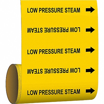 BRADY 41520 Pipe Marker Low Pressure Steam 8in H 8in W