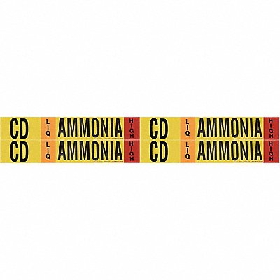 BRADY 90421 Pipe Marker Ammonia 1 1/8in H 7in W
