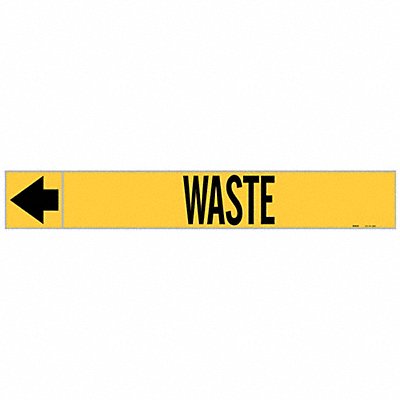 BRADY 73940 Pipe Marker Waste 2 in H 12 in W