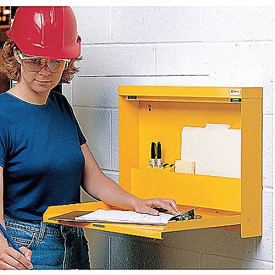 WALLWRITE WW101T93 Wall Mounted Desk 20x16-3/8x3-3/8 In Yel