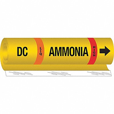 BRADY 57982 Pipe Marker Ammonia 26 in H 12 in W