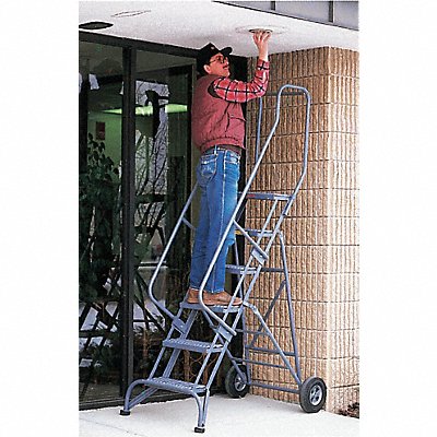 BALLYMORE FAWL6P Folding Rolling Ladder Steel 60 In.H