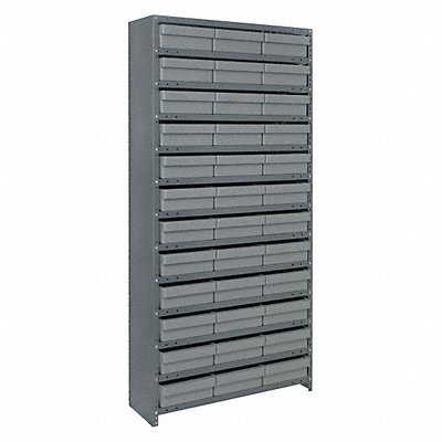 QUANTUM STORAGE SYSTEMS CL1275801GY E6883 Enclosed Bin Shelving 12x75x36in Grey