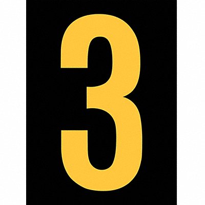 STRANCO INC RUM2003YB Reflective Number Label 3 2-1/2in H PK25