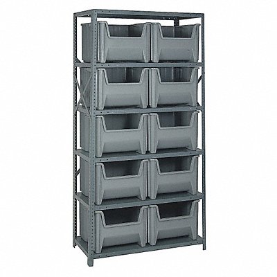 QUANTUM STORAGE SYSTEMS QSBU800GY E1496 Bin Shelving 18inx75inx36in Grey