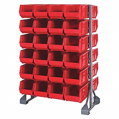 QUANTUM STORAGE SYSTEMS QRU12D24048RD E1537 BinRailFlrRck 20inx54inx36in Load Capacity 133lb