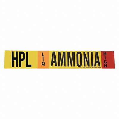 BRADY 90446 Pipe Marker Ammonia 4 in H 24 in W