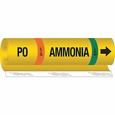 BRADY 58012 Pipe Marker Ammonia 9 in H 8 in W