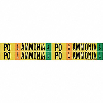 BRADY 90479 Pipe Marker Ammonia 1 1/8in H 7in W