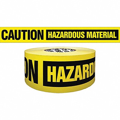 GRAINGER B354Y4437200 Barricade Tape Yellow 500 ft L 3 in