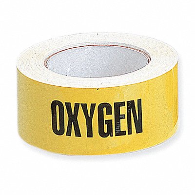HARRIS INDUSTRIES 2X90FTOXYGEN Pipe Marker Oxygen 2 in W