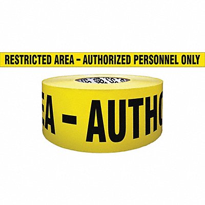 GRAINGER B354Y1028200 Barricade Tape Yellow 500 ft L 3 in