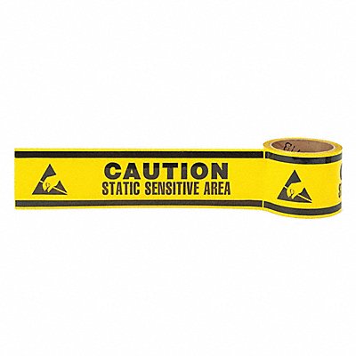 GRAINGER 8ZFT2 Floor Tape Black/Yellow 3 inx108 ft Roll