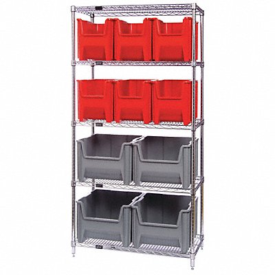 QUANTUM STORAGE SYSTEMS WR5600800BL F1593 Bin Shelving 18inx74inx36in Blue