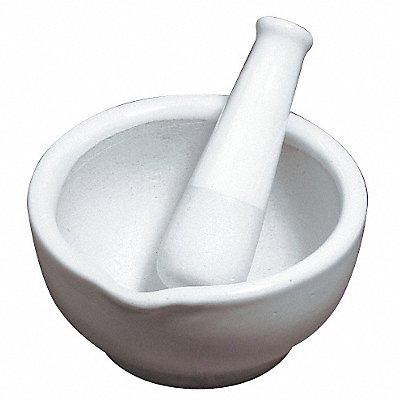 GRAINGER PPM075 Mortar/Pestle 125mL 75mmDia 115mm Pestle