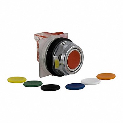 SCHNEIDER ELECTRIC 9001KR1UH6 H7066 Flush Push Button Blk Blu Grn Org Red Yellow 1NC
