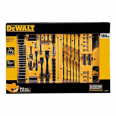 DEWALT DWMT45184 Mechanics Tool Set Black Chrome 184pcs