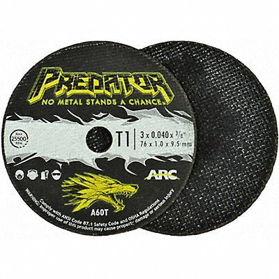 PREDATOR 903043805 Cut Off Wheel 3 X .04 X 3/8 A60T TYPE 1