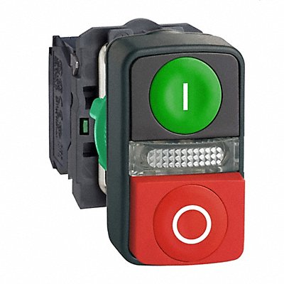 SCHNEIDER ELECTRIC XB5AW73731M5 Illuminatedinated PushButton FullVolt Green 1NO/1NC